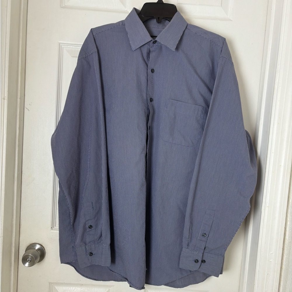 Alfani Long Sleeves Solid Plaid Dress Shirt